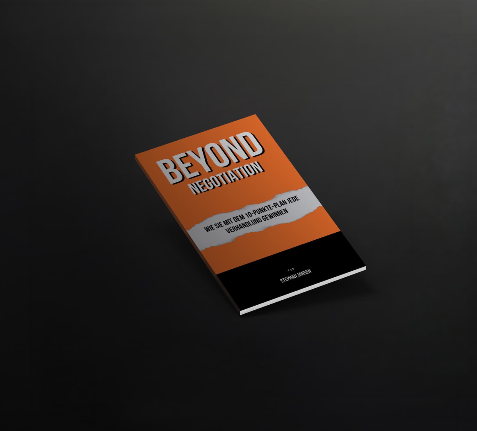 Mockup von Workbook "Beyond Negotiation" auf dunkelgrauem Hintergrund